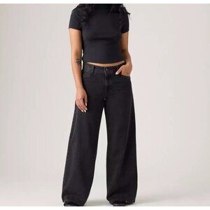 Levi's '94 Baggy Mid Rise Wide Leg Jeans Women’s Size 26x31 Over Exposure Black
